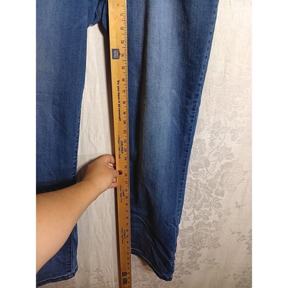 Democracy Jeans 16 AB Solution Blue Denim Straight Leg Elastic Waist Comfort - Picture 10 of 16